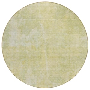 Chantille ACN573 Gold 8 ft. x 8 ft. Round Machine Washable Indoor/Outdoor Geometric Area Rug