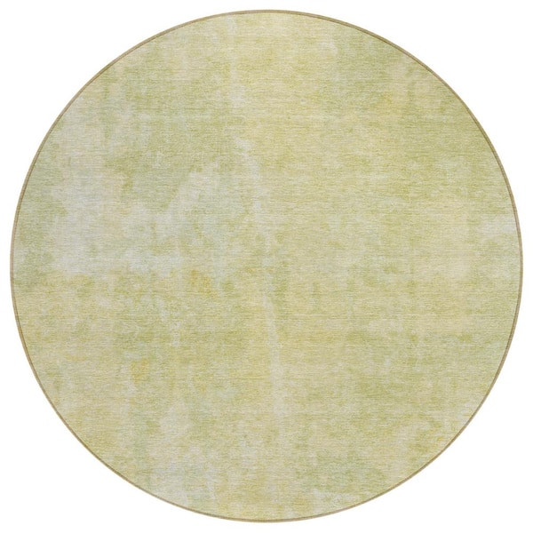 Addison Rugs Chantille ACN573 Gold 8 ft. x 8 ft. Round Machine Washable Indoor/Outdoor Geometric Area Rug