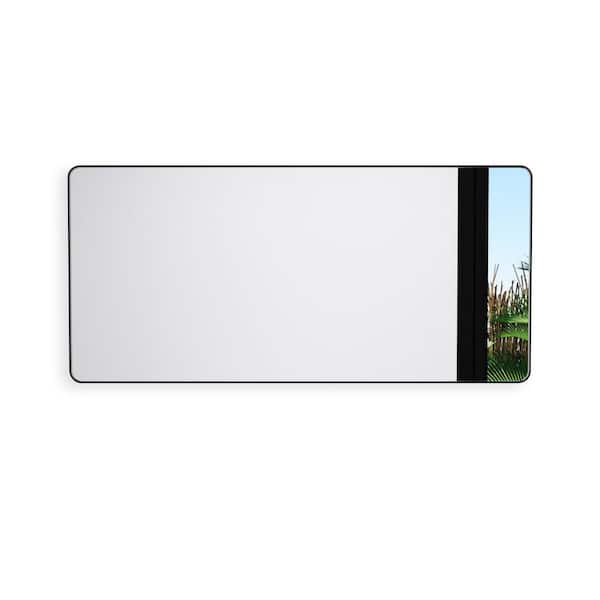 JOSE 60 in. W x 28 in. H Rectangular Black Framed Wall Mount Bathroom Vanity Mirror