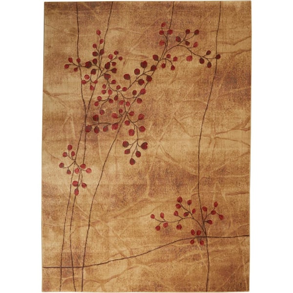 Nourison Somerset Latte 10 ft. x 13 ft. Botanical Contemporary Area Rug