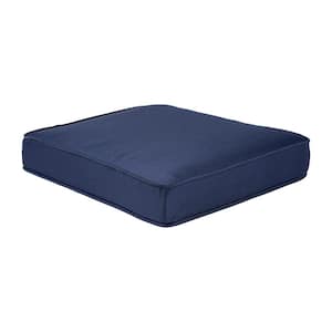 Spring Haven 23 in. x 19 in. CushionGuard Outdoor Ottoman Replacement Cushion in Midnight