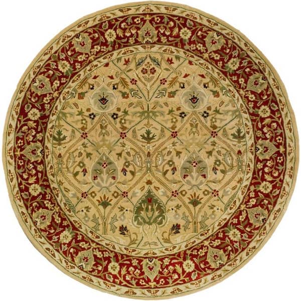 SAFAVIEH Persian Legend Ivory/Rust 8 ft. x 8 ft. Round Border Area Rug