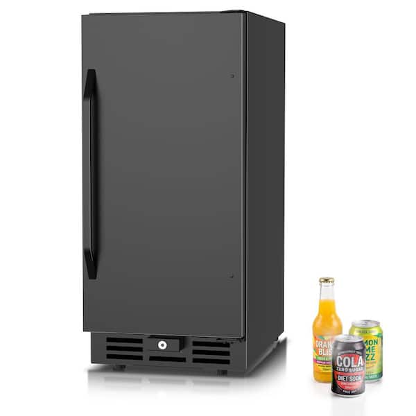 15 in. 3.53 cu. ft. 127-Can (12 oz.) Built-In/Freestanding Indoor and Outdoor Beverage Cooler in Black