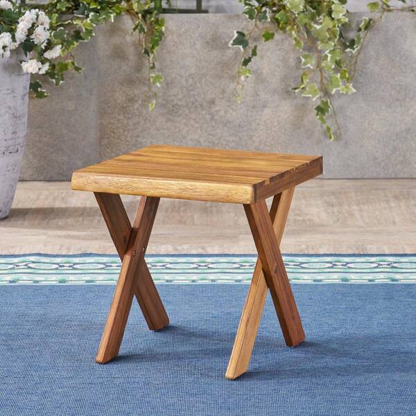 Brown Rectangle Wood Outdoor Side Table XT-63158.00 - The