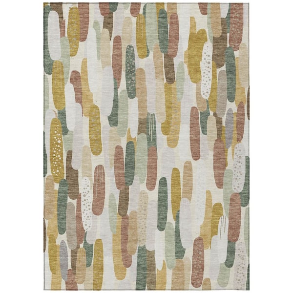 Chantille Machine Washable Indoor/Outdoor Abstract ACN3111 Cream 5 ft. x 7 ft. 6 in. Area Rug