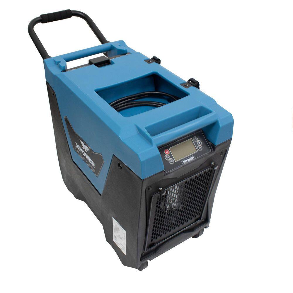 XPOWER 145-Pint Blue Commercial Dehumidifier with Pump