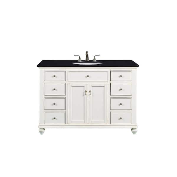 Timeless Home 48 In W Single Bathroom, Antique White Bathroom Vanity Home Depot