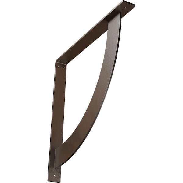 Ekena Millwork 2 in. x 20 in. x 20 in. Steel Hammered Brown Bulwark Bracket