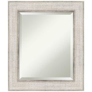 Trellis Silver 21.88 in. W x 25.88 in. H Wood Framed Beveled Bathroom Vanity Mirror in Silver