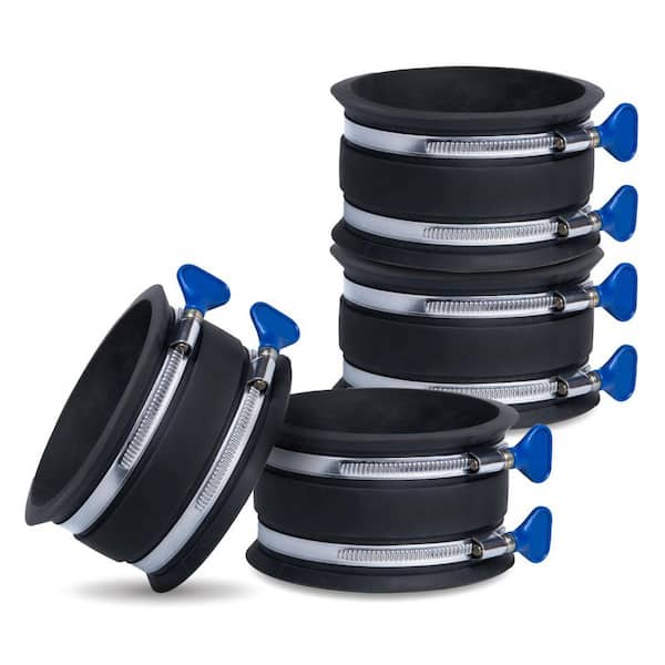 4 in. Dust Control Flex Cuff with Adjustable Key Hose Clamps for Dust Collection Systems (4-Pack)