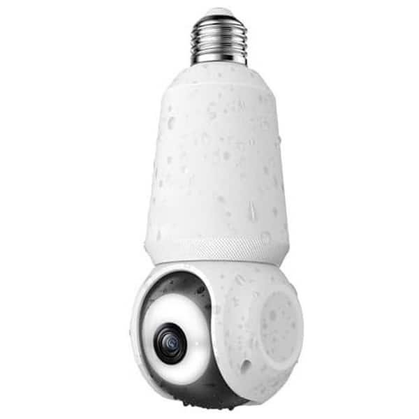 2K Light Bulb Security Camera Wireless Outdoor 5G and 2. 4G WiFi IPX6 Waterproof 360° Motion Tracking Human Detection