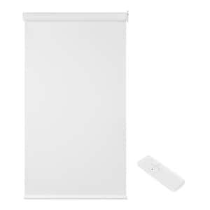 White Cordless Blackout Polyester Fabric Smart Roller Shade 35.5 in. x 72 in. Powered by Hubspace (Without Gateway)