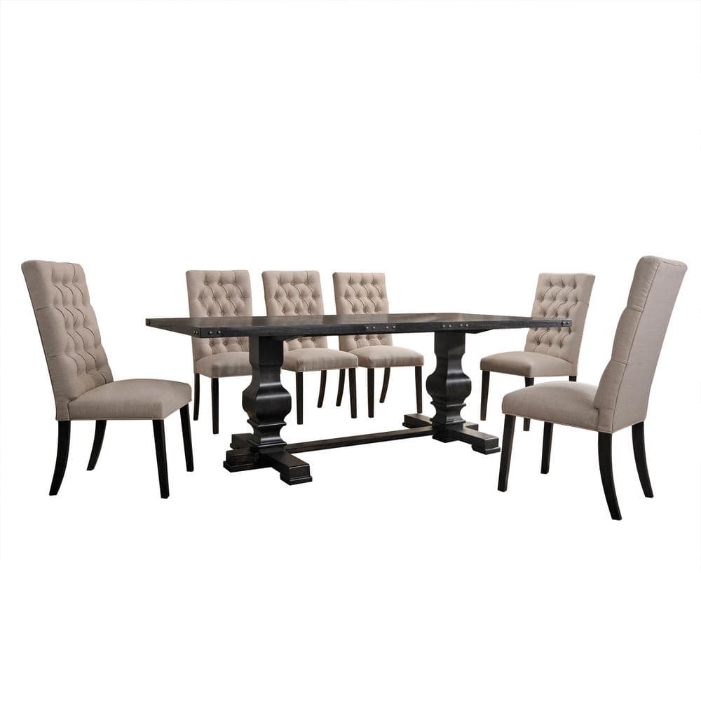 Vintage Black Reclaimed Wood Rectangular Dining Table, 88"
