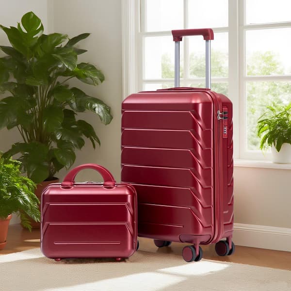 Noble House Lavor 2-Piece Wine Red ABS Hardside Spinner Wheel