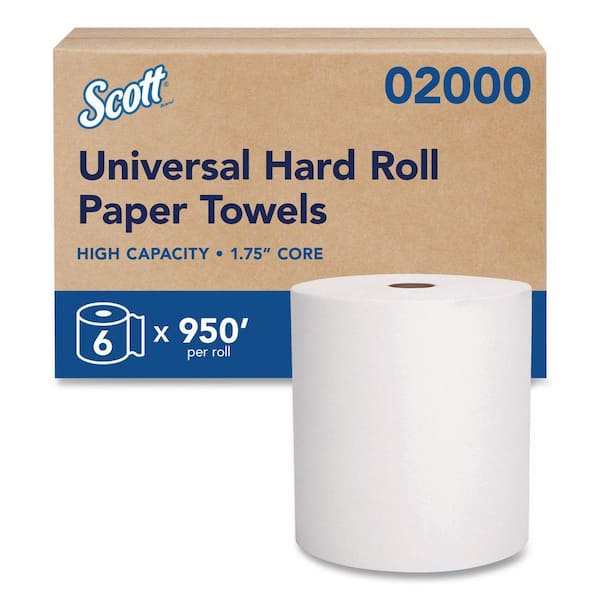 Essential High Capacity Hard Roll Towels 1.75 Core White 8 x 950f (6 Rolls per Carton)