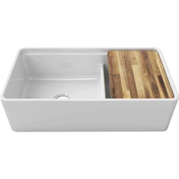 Reversible White Fireclay 36 in. Double Bowl Farmhouse Apron-Front Kitchen Sink Reversible White Fireclay 36 in. Double Bowl Farmhouse Apron-Front Kitchen Sink