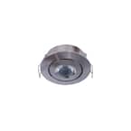 2 in. Soft White Recessed LED Swivel Puck Light, Brushed Steel