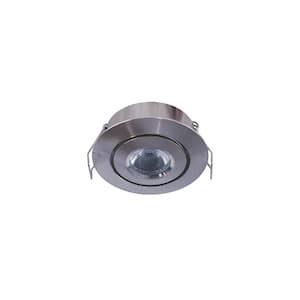 2 in. Soft White Recessed LED Swivel Puck Light, Brushed Steel