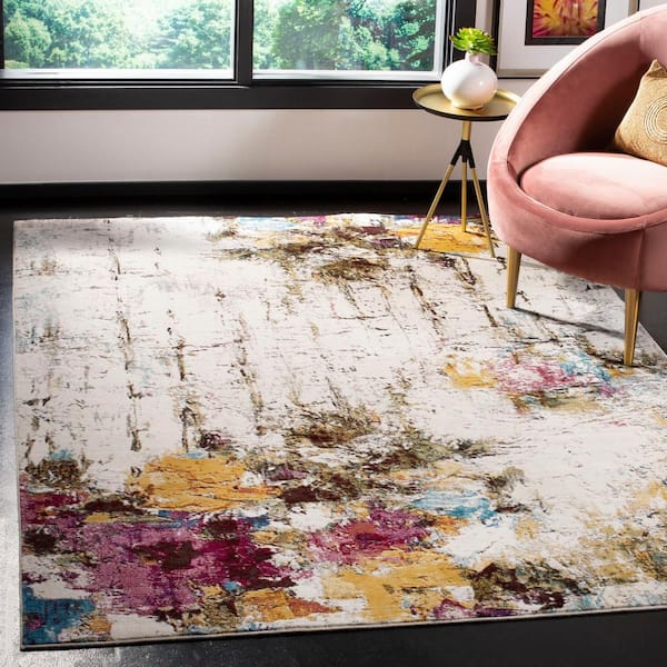 Aria Cream/Olive 9 ft. x 12 ft. Geometric Area Rug