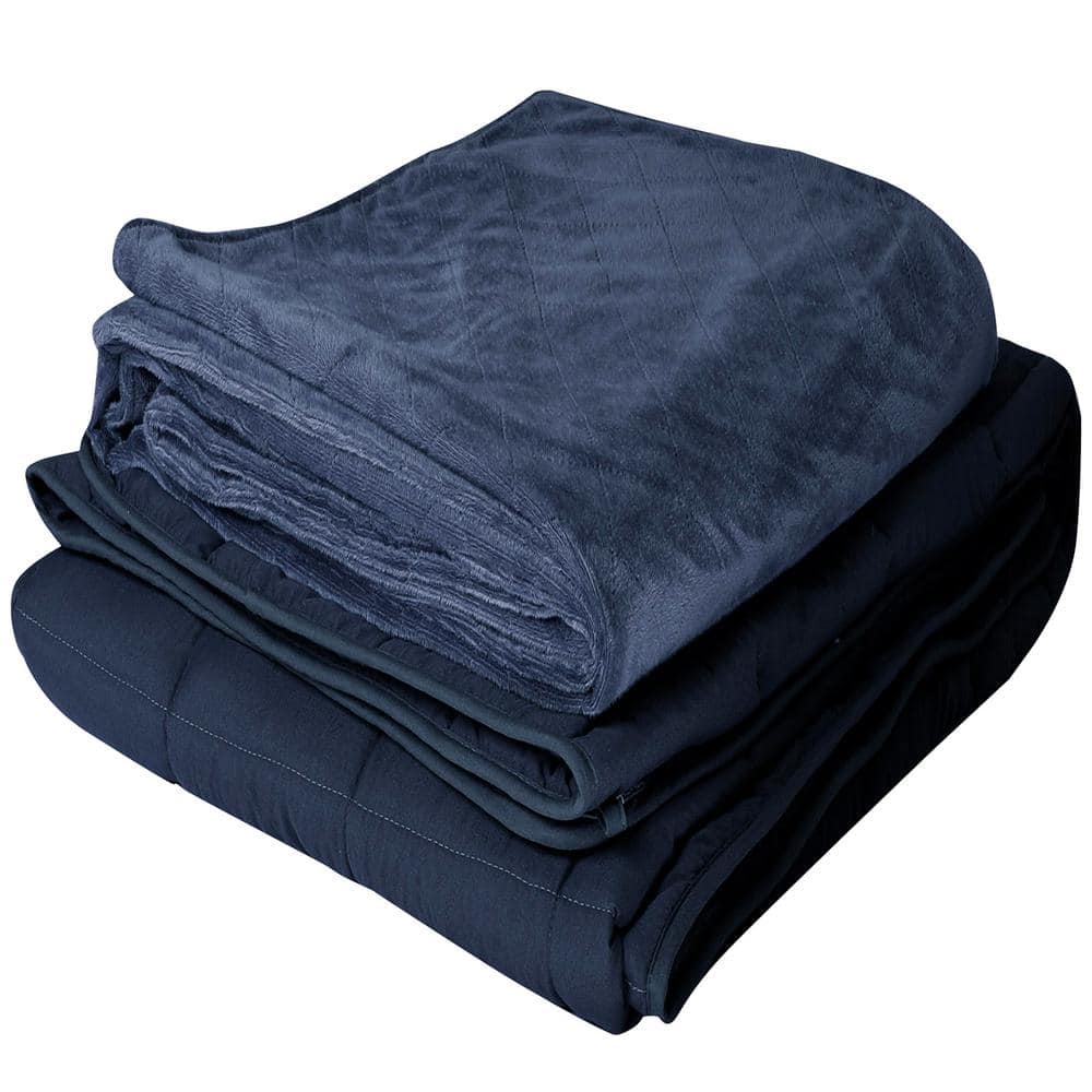 Navy Soft Plush Heavy Weight Knitted Blanket, 48" x 72"
