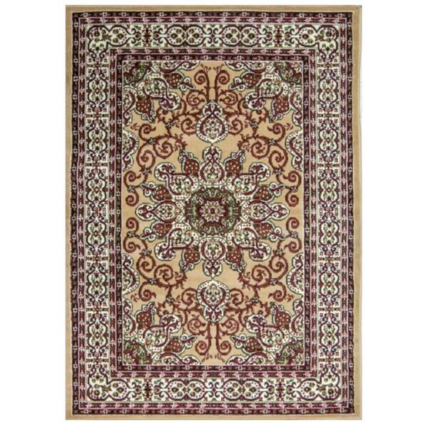MSRUGS Nairobi Gold 5 ft. x 7 ft. Medallion Polypropylene Area Rug