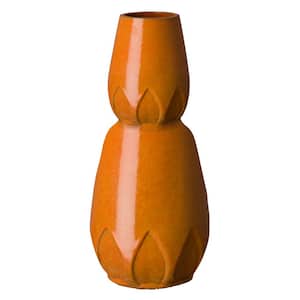 Bright Orange Calyx Gourd Vase