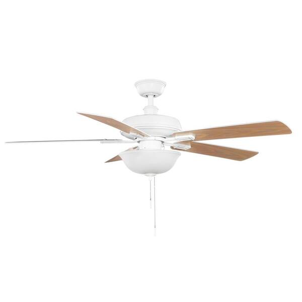 LED White Ceiling Fan with Light Kit 
