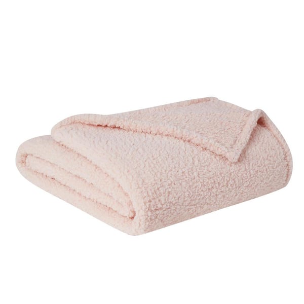 Brooklyn Loom Marshmallow Sherpa Blush Throw Blanket TH3168BS 9100