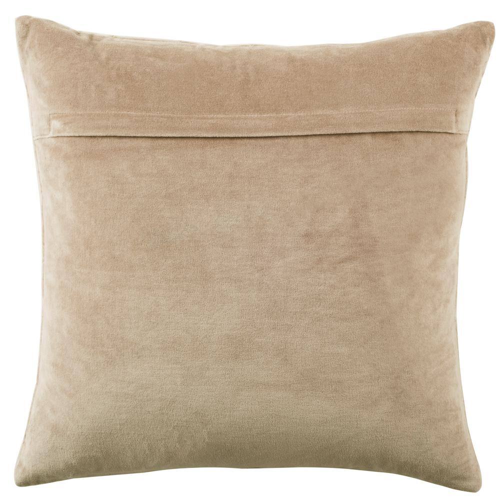 Beige and Gold Cowhide Square Throw Pillow