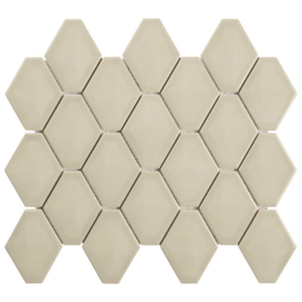 Medley Diamond Celadon Green 4 in. x 0.39 in. Glossy Ceramic Mosaic Wall Tile Sample price history on PriceWatchPro