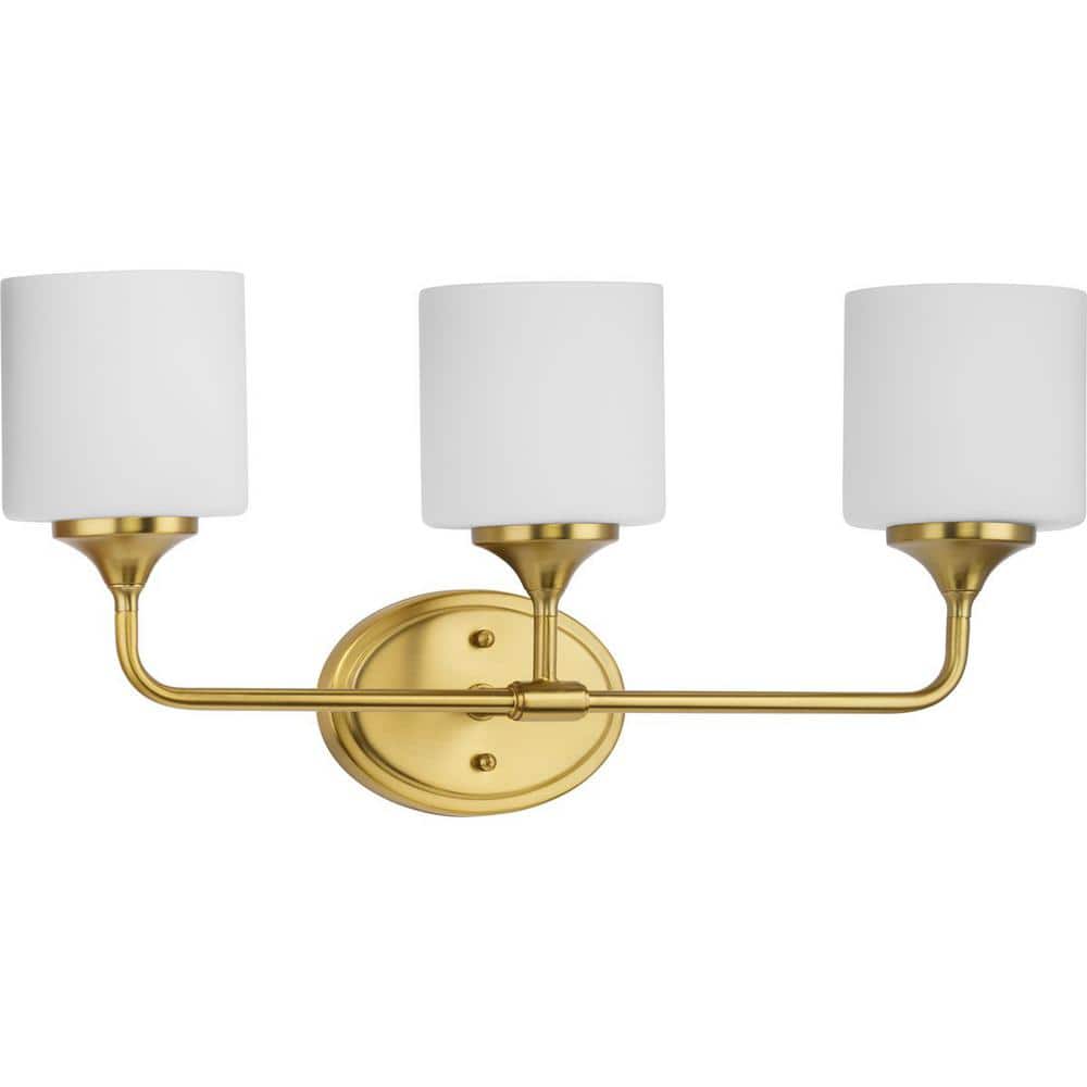 Lynzie Brushed Gold 3-Light Dimmable Bath Vanity Light