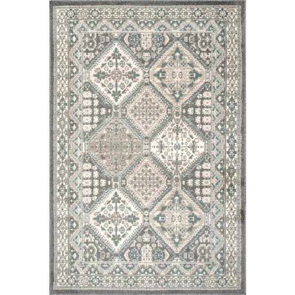 Melange Tiles Charcoal 12 ft. x 15 ft. Indoor Area Rug