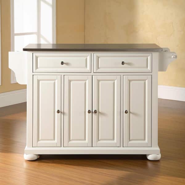 Crosley Alexandria White Kitchen Island With Stainless Steel Top Kf30002awh The Home Depot Crosley Alexandria White Kitchen Island, Big Lots Kitchen Island