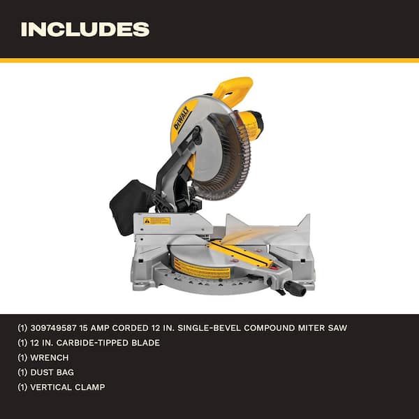 15 Amp Corded 12 in. Single Bevel Compound Miter Saw