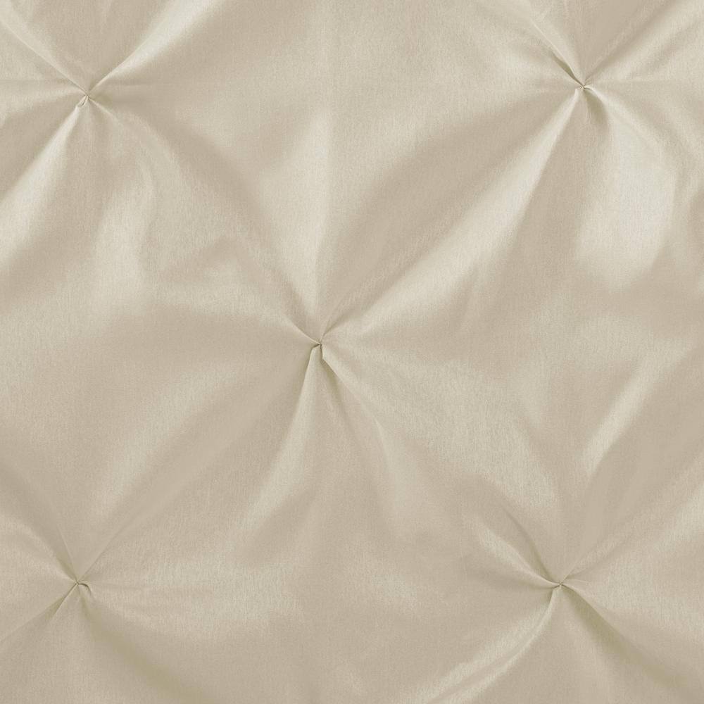 Ivory Tufted Faux Silk Shower Curtain, 72 x 72 Inches