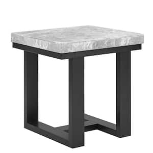 Lucca 24 in. W Espresso 24 in. H Rectangle Gray Marble Top End Table
