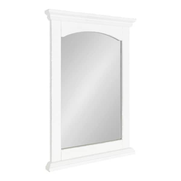 Kate and Laurel Helcomb 28 in. x 20 in. Classic Rectangle Framed White Wall Accent Mirror