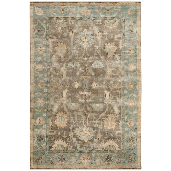 Oushak 6 ft. x 9 ft. Brown/Blue Oriental Area Rug