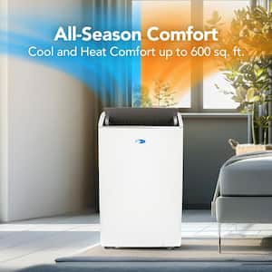 Nex 12,000 (DOE) BTU Inverter Portable Air Conditioner Cools 600 sq. ft. with Heat, Dehumidifier, and Wi-Fi in White