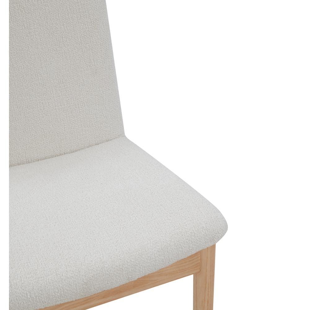 Abriella Cream Boucle Upholstered Side Chair with Natural Ash Wood Frame
