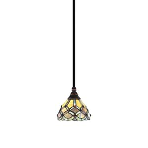 Sparta 100-Watt 1-Light Black Copper Shaded Pendant Mini Pendant Light ...