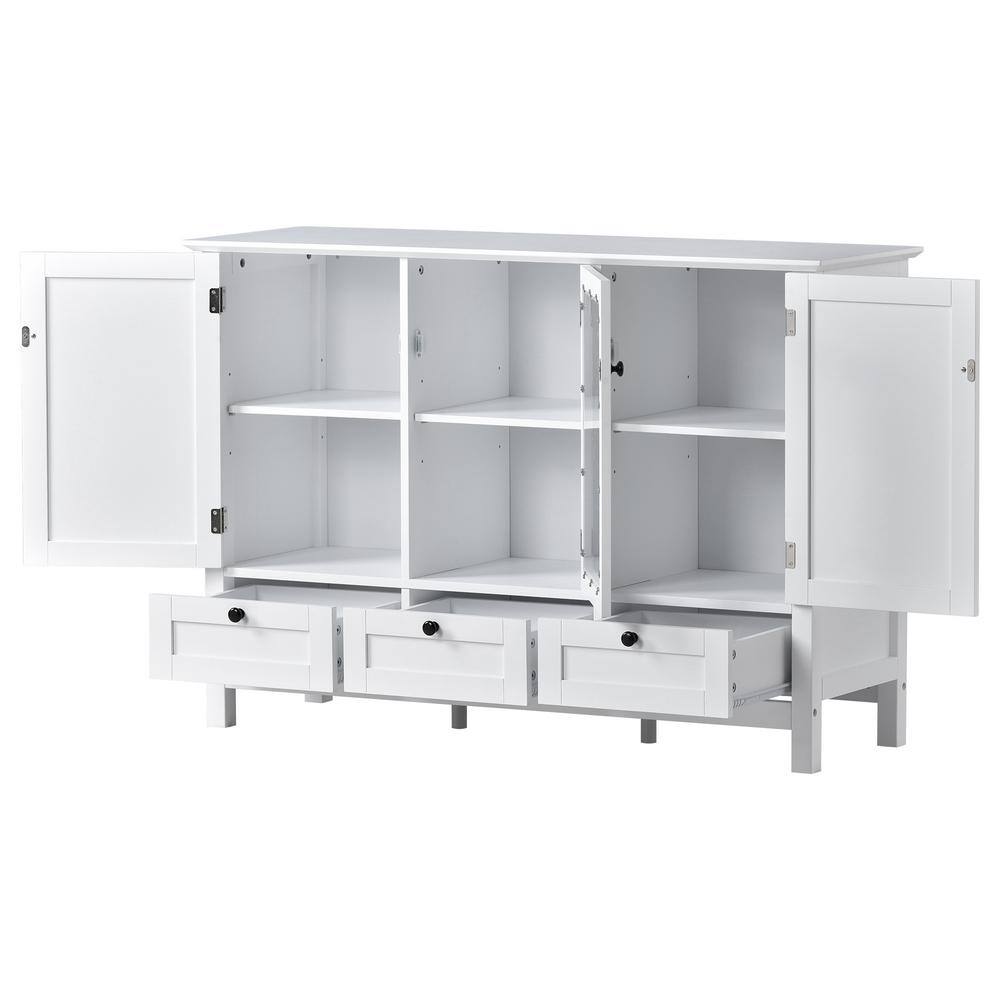44.9 in. W x 14.8 in. D x 31 in. H Bathroom White Linen Cabinet