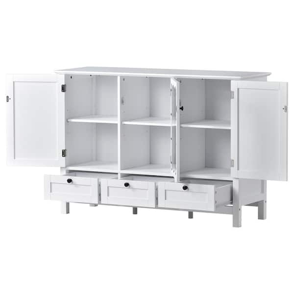 Unbranded 44.9 in. W x 14.8 in. D x 31 in. H Bathroom White Linen Cabinet