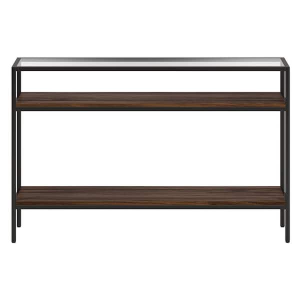 Meyer&Cross Felicia 47.6 in. Blackened Bronze Rectangle Glass Console Table