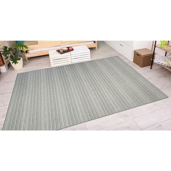 Cape Harwich Light Blue-Silver 2 ft. 3 in. x 11 ft. 9 in. Indoor/Outdoor Runner Rug