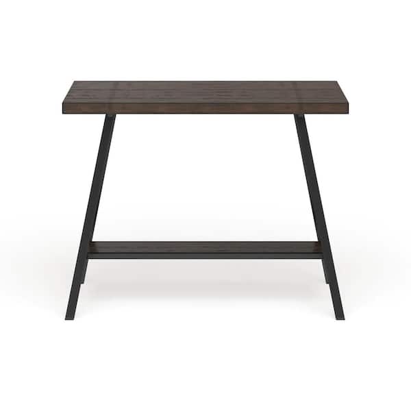 Arcadiance 47.25 in. Rectangle Weathered Medium Oak and Black Wood Counter Height Dining Table (Seats 4)
