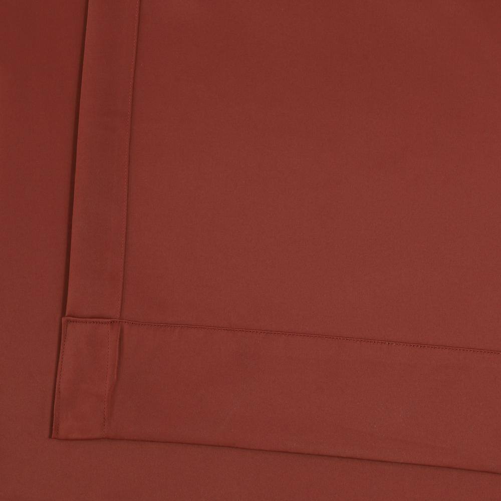 Spiced Berry Red Polyester Room Darkening Curtains, 50W X 96L