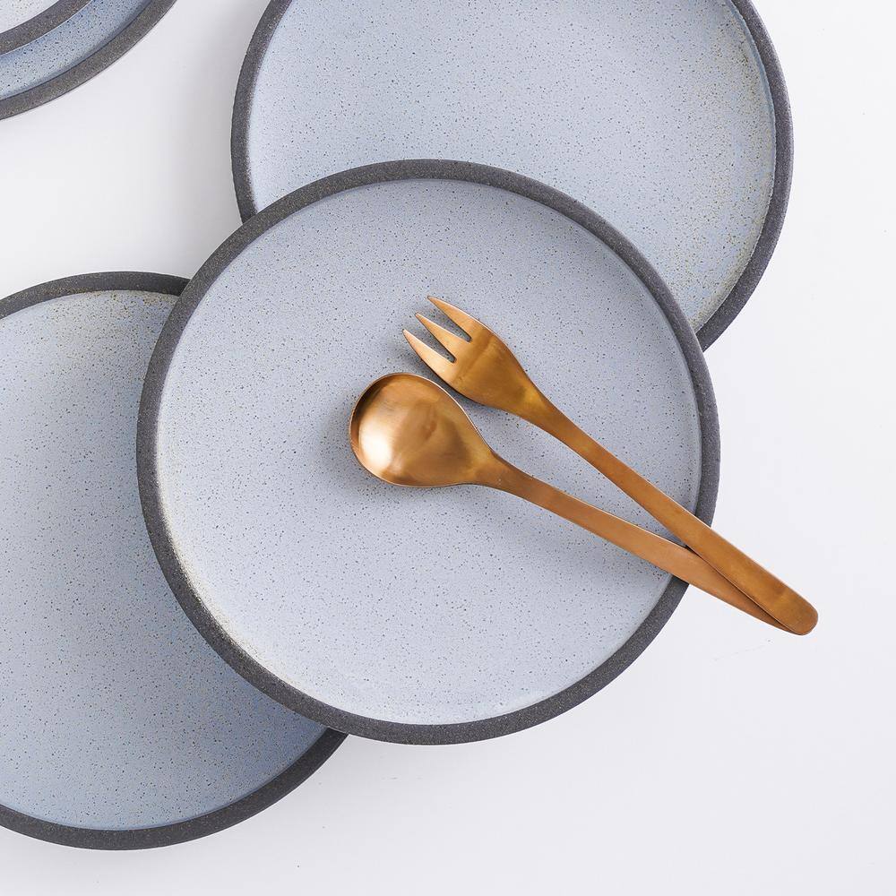 Tina 32-Piece Blue and Grey Ceramic Dinnerware Set, Service for 8