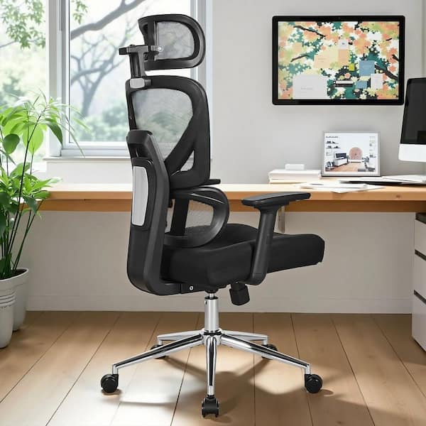 VECELO Fabric High Back Ergonomic Office Chair in Black with