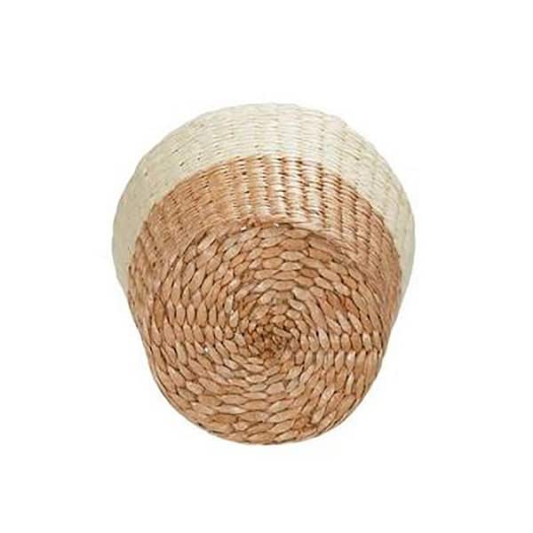HOUSEHOLD ESSENTIALS 2-Tone Wicker Waste Basket